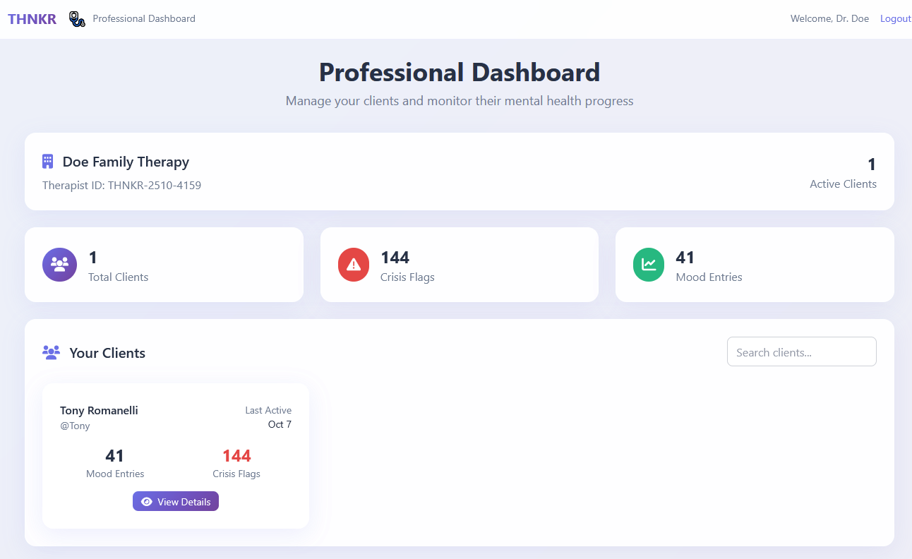 THNKR PRO Dashboard